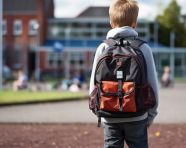 Young boy getting back to school back view, back to school stock images ai, back to school stock illustrations ai, back to school ai prompts