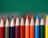 Green background with colored pencils, back to school stock images ai, back to school stock illustrations ai, back to school ai prompts