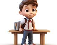 3d cartoon boy in class, back to school stock images ai, back to school stock illustrations ai, back to school ai prompts