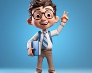 Cartoon boy taking notes in class, back to school stock images ai, back to school stock illustrations ai, back to school ai prompts