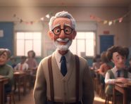 Cartoon student in classroom, back to school stock images ai, back to school stock illustrations ai, back to school ai prompts