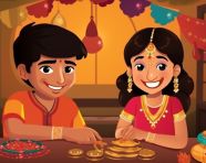 Brother and sister celebrating raksha bandhan in india