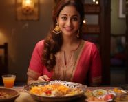 Sister with rakhi and pooja plate waiting for brother on raksha bandhan