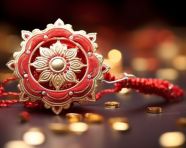 Raksha bandhan background with an elegant rakhi