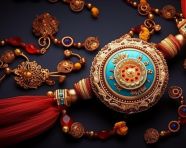 Adorable sister tying rakhi on brothers wrist