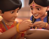 Closeup shot of sister tying rakhi on her brothers, raksha bandhan stock photo, raksha bandhan vector illustration, raksha bandhan ai generator