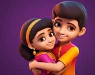 Raksha bandhan brother and sister hugging each other, raksha bandhan stock photo, raksha bandhan vector illustration, raksha bandhan ai generator