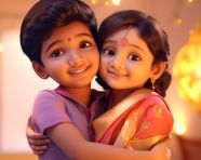 Brother and sister embrace in raksha bandhan celebration, raksha bandhan stock photo, raksha bandhan vector illustration, raksha bandhan ai generator