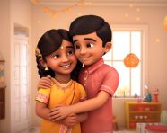 Brother and sister share a sweet moment on raksha bandhan, raksha bandhan stock photo, raksha bandhan vector illustration, raksha bandhan ai generator