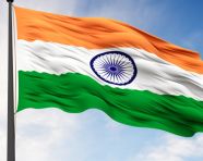 Indias national flag flying proudly, independence day stock image, independence day ai prompt