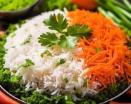 Tricolor rice for celebration, independence day stock image, independence day ai prompt