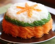 An indian flag shaped rice cake, independence day stock image, independence day ai prompt