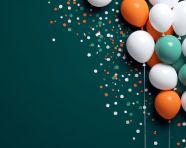 Colorful confetti balloons celebrate indian day, independence day stock image, independence day ai prompt