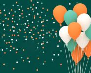 Happy indian day with confetti balloons, independence day stock image, independence day ai prompt