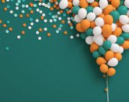 Indian day celebration with confetti and balloons, independence day stock image, independence day ai prompt