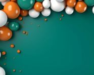 Colorful balloons on blue background, independence day stock image, independence day ai prompt