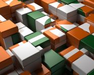 3d puzzles showing the flags of ireland & india, independence day stock image, independence day ai prompt