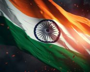 Colorful india flag waving proudly, independence day stock image, independence day ai prompt
