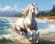 Horse country watercolor art, midjourney ai art, ai art, midjourney free prompts