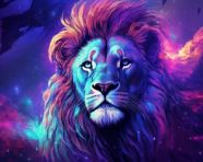 A colorful lion head with bright colors, midjourney ai art, ai art, midjourney free prompts