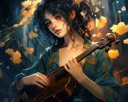 Music girl hd wallpaper, midjourney ai art, ai art, midjourney free prompts