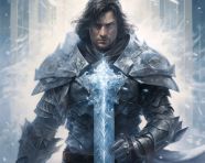 Swordsman in the snow, midjourney ai art, ai art, midjourney free prompts