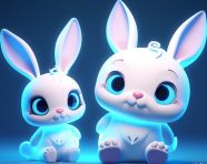 Cute cartoon bunny with cute eyes, midjourney ai art, ai art, midjourney free prompts