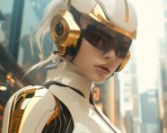 Golden cityscape at sunset, midjourney ai art, ai art, midjourney free prompts