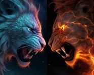 Wallpaper of dragons breathing fire, midjourney ai art, ai art, midjourney free prompts