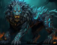 Fire lion art digital art aphorisms, midjourney ai art, ai art, midjourney free prompts