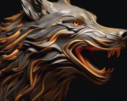 Angry wolf digital painting, midjourney ai art, ai art, midjourney free prompts