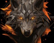 Mysterious wolf vector illustration, midjourney ai art, ai art, midjourney free prompts