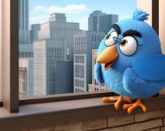 A blue bird sitting on a windowsill, midjourney ai art, ai art, midjourney free prompts