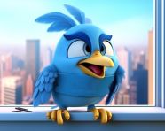 Blue bird enjoying the sunlight, midjourney ai art, ai art, midjourney free prompts