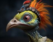 A very detailed version of a little feathered creature, midjourney ai art, ai art, midjourney free prompts