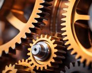 A close-up of a machines gears the gears are in sharp focus, industrial machinery stock images ai, midjourney prompt ideas
