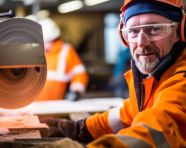 Factory worker in action, industrial machinery stock images ai, midjourney prompt ideas