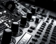 A detail of a machines control panel the panel is in black and white and the image has a high-contrast look, industrial machinery stock images ai, midjourney prompt ideas