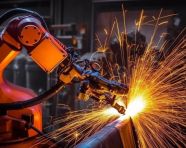 Robot arm moves with precision, industrial machinery stock images ai, midjourney prompt ideas