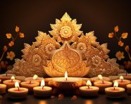 Diya lamp and candle diwali in hd, diwali festival stock image, diwali festival ai prompt