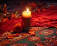 Decorative candles on the ground, diwali festival stock image, diwali festival ai prompt