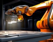 Robot arm picks up product with precision, industrial machinery stock images ai, midjourney prompt ideas