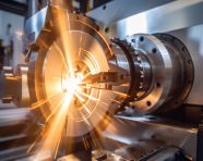 Cnc lathe cutting metal, industrial machinery stock images ai, midjourney prompt ideas