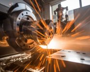 Cnc turning machine in action, industrial machinery stock images ai, midjourney prompt ideas