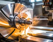 Cnc turning machine cutting tool close-up, industrial machinery stock images ai, midjourney prompt ideas