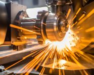 Cnc turning tool in action, industrial machinery stock images ai, midjourney prompt ideas