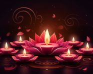 Beautiful diyas vector illustration, diwali festival stock image, diwali festival ai prompt