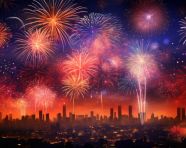A bunch of fireworks are bursting into the sky, diwali festival stock image, diwali festival ai prompt
