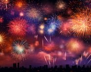 Fireworks bursting into the night sky, diwali festival stock image, diwali festival ai prompt