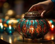 Child holding diyas for diwali, diwali festival stock image, diwali festival ai prompt